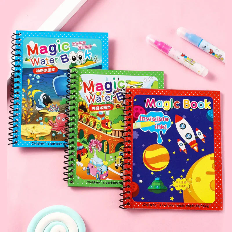 2 in 1 Kids Learning Deal (Water Magic Book + Magical Watercolor Book of 12 Pages)