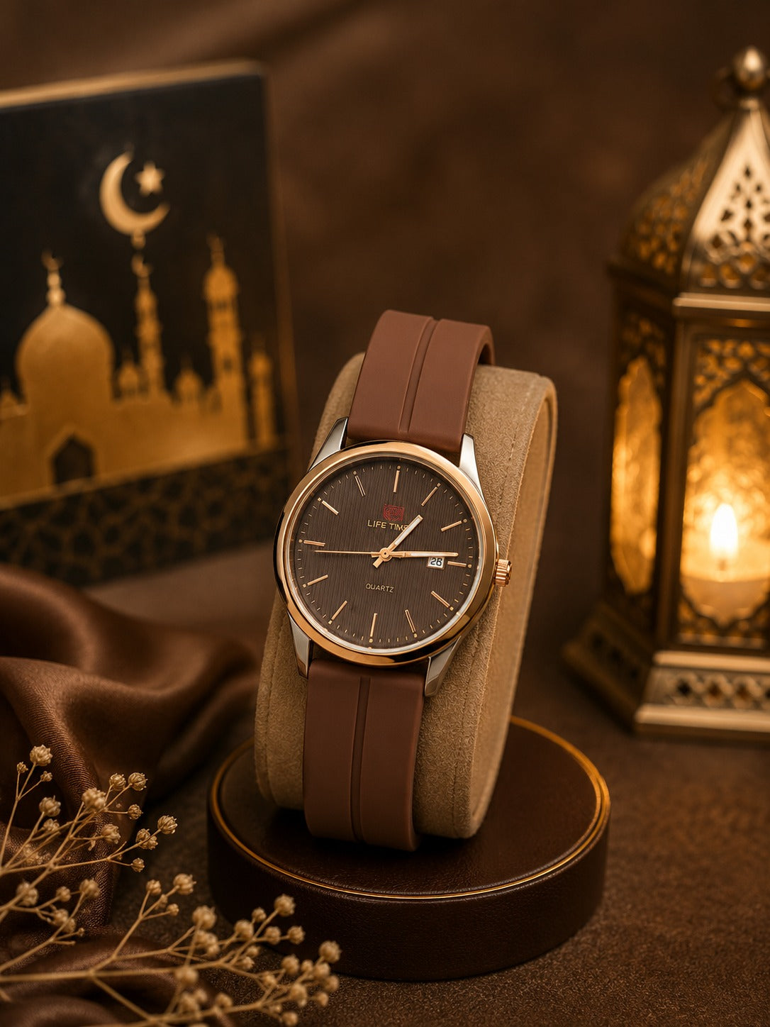 Quartz Brown Strap Premium Watch