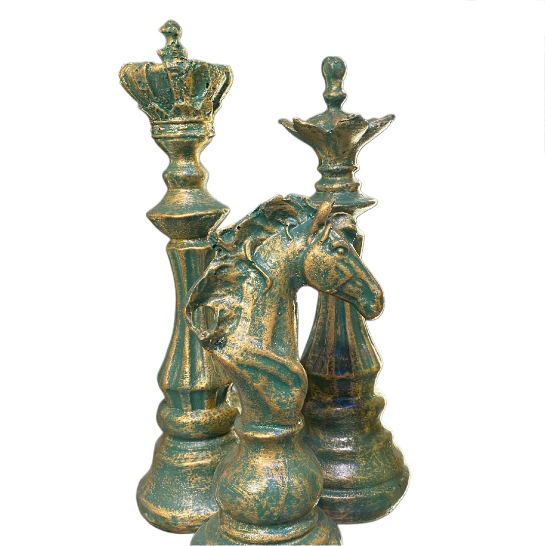 Elegant Antique Chess Showpiece Collection Small (3 Pcs)