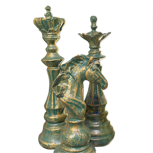 Elegant Antique Chess Showpiece Collection Small (3 Pcs)
