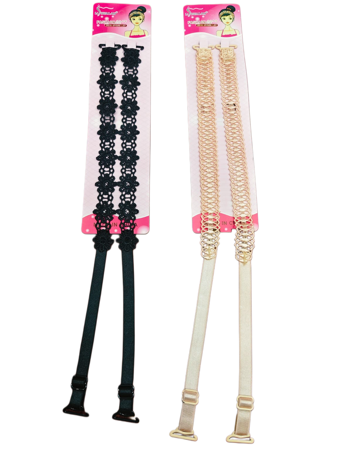 Lace Strap Bra Skin & Black Color