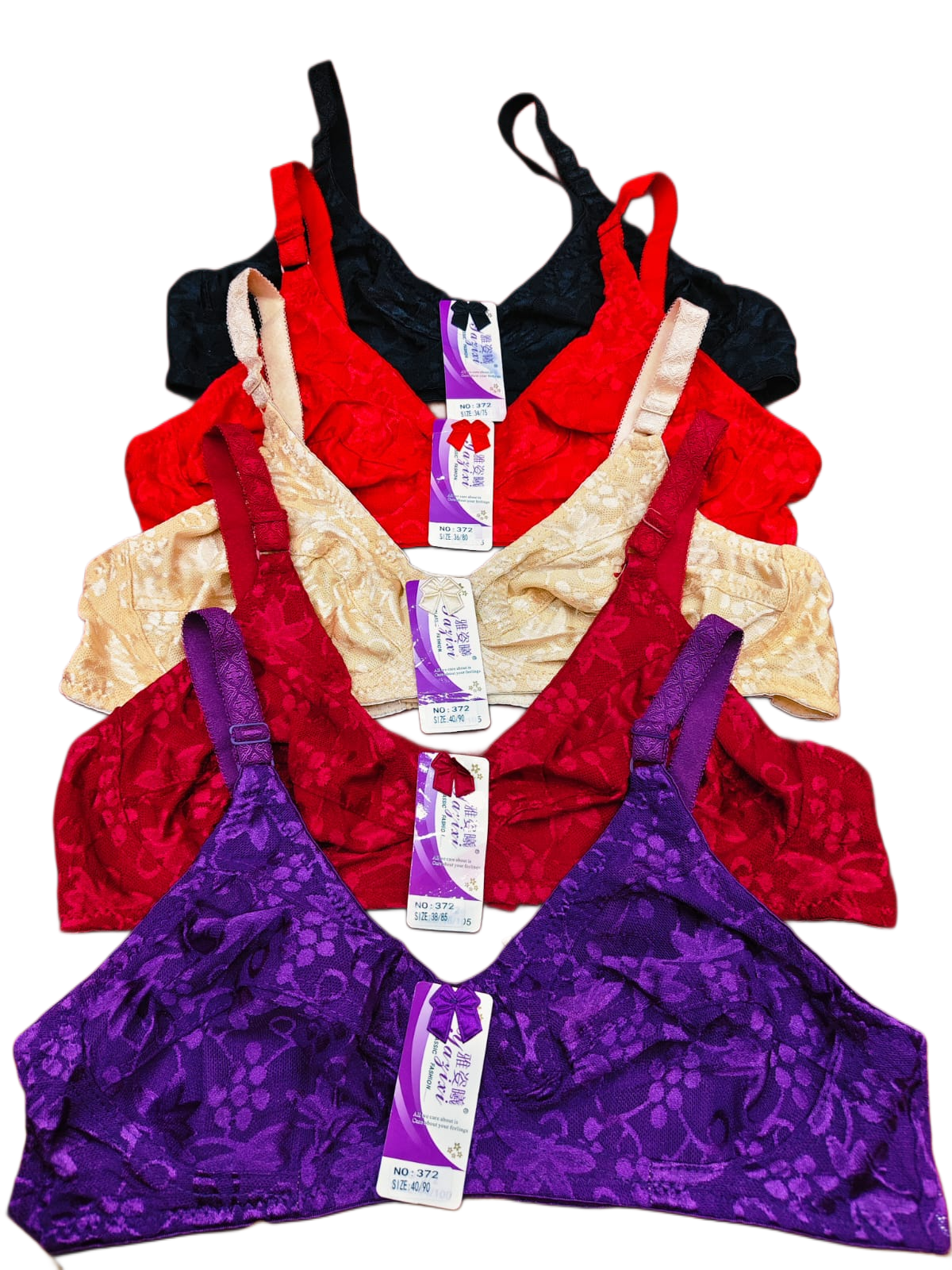 Colorful China Net Lace Bra 32–42 Size