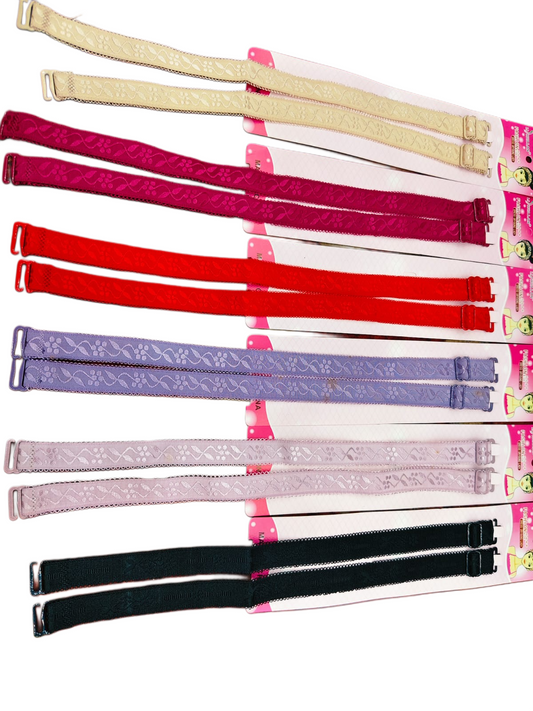 Elastic Regular Bra Strap (Multi Color Set – Skin, Black, Red, Maroon, Tea Pink, Purple, Light)