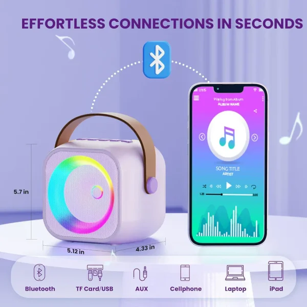 Kids Bluetooth Speaker System with 1 Wireless Mic