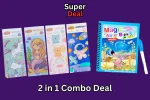 2 in 1 Kids Learning Deal (Water Magic Book + Magical Watercolor Book of 12 Pages)