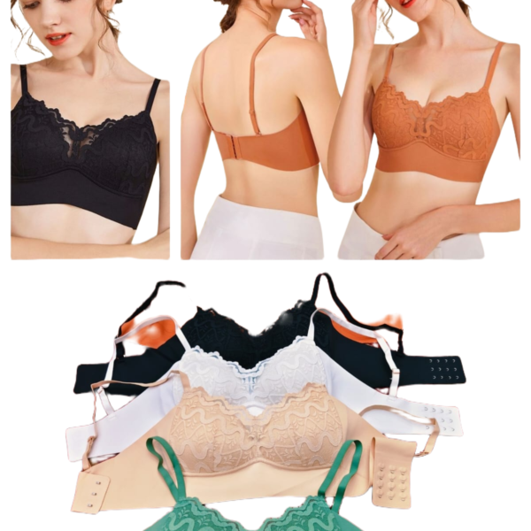 Soft Light Padded Net Non-Wire Back Hook Bra 32–42 Size