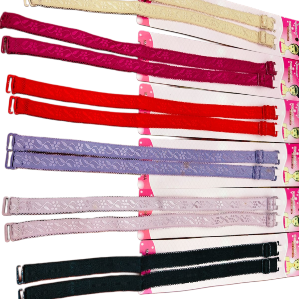 Elastic Regular Bra Strap (Multi Color Set – Skin, Black, Red, Maroon, Tea Pink, Purple, Light)